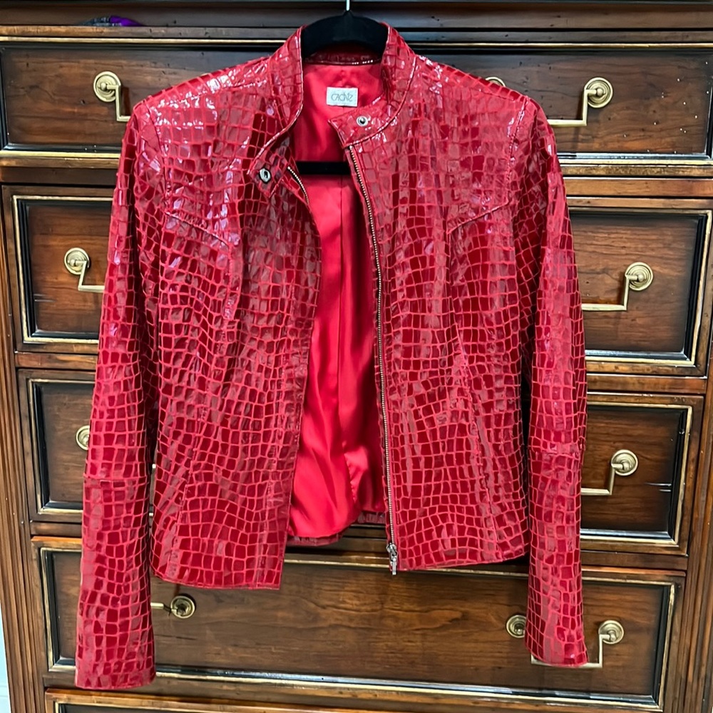 Leather red jacket